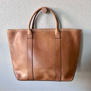 LL Bean Signature Chestnut Tan Leather Large Leather Tote Bag